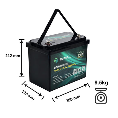 TiStar Smart BMS 12.8V 100Ah LiFePO4 Lithium Battery – Bluetooth