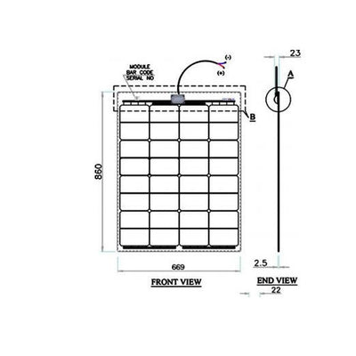 Amptron 100W 12V Flexible Monocrystalline Solar Panel