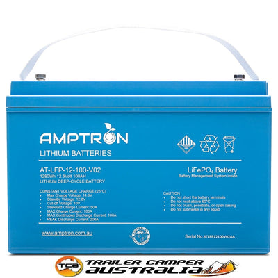 Amptron 100Ah LiFePO4 Battery Front View