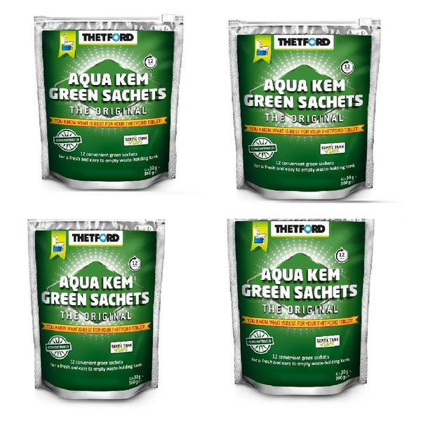 THETFORD AQUA KEM GREEN SACHETS – 12PK (4 PACK)