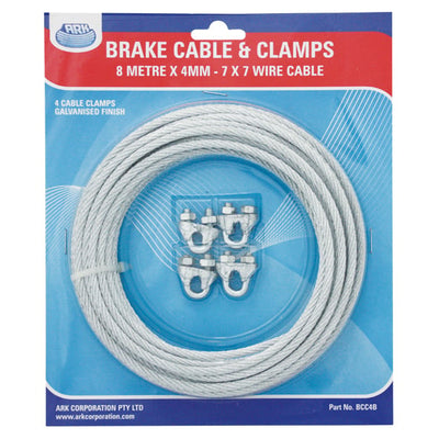 ark brake cable clamps 8M X 4MM GALVANISED