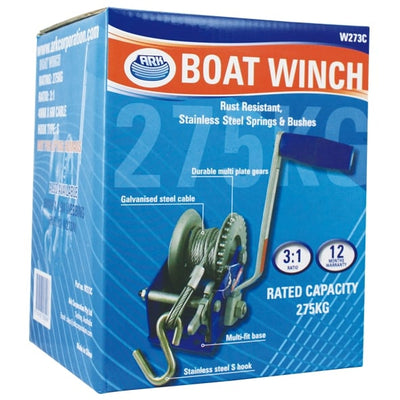 Ark Cable Winch 275kg 3:1 Ratio