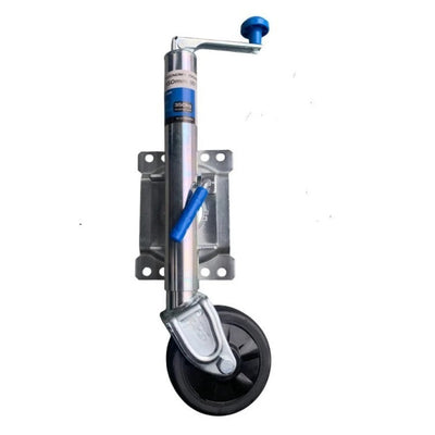 A basic jockey wheel for the budget-conscious – suitable for box trailers, tinnie boat trailers, and lighter vehicles weighing under 750kg.