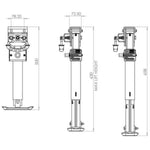 "Ark XO Black Corner Steady Lift Jack with Drop Down Function for Trailer and Caravan Stabilization