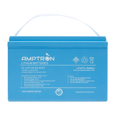 24V 50Ah / 70A Continuous discharge LiFePO4 Battery