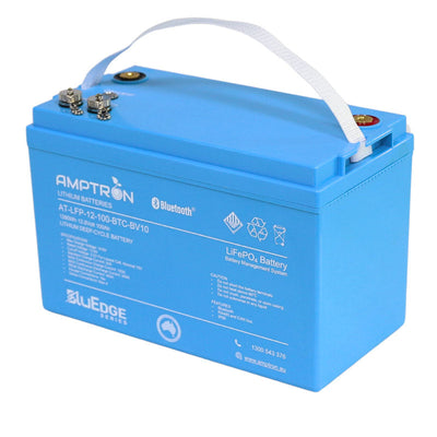Amptron BluEdge 12V 100Ah LiFePO4 battery front view