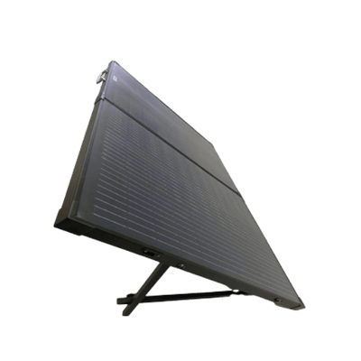 Folded 160W solar panel with carry handles

