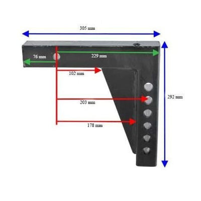 Brutus 325 Adjustable shank 6" Drop- Rise 