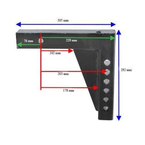Brutus 325 Adjustable shank 6" Drop- Rise 