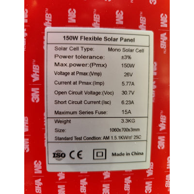 Baintech 150w Flexible Monocrystalline Solar Panel Sunpower Cells