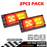 Pair LED Side Marker Amber Red Indicator Lights