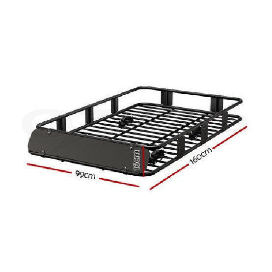 Giantz Universal Car Roof Rack Basket Luggage Vehicle Cargo Carrier 160cm Black