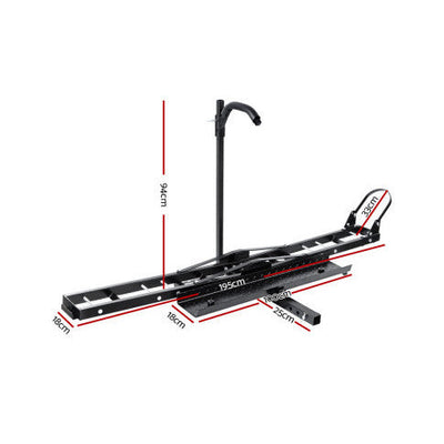 Giantz Motorcycle Motorbike Carrier Rack Ramp 2"Towbar Adjustable Height Black