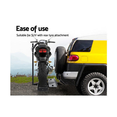 Giantz Motorcycle Motorbike Carrier Rack Ramp 2"Towbar Adjustable Height Black
