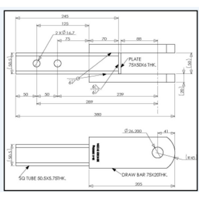Close-up of 1-inch heavy-duty clevis pin inserted in hitch