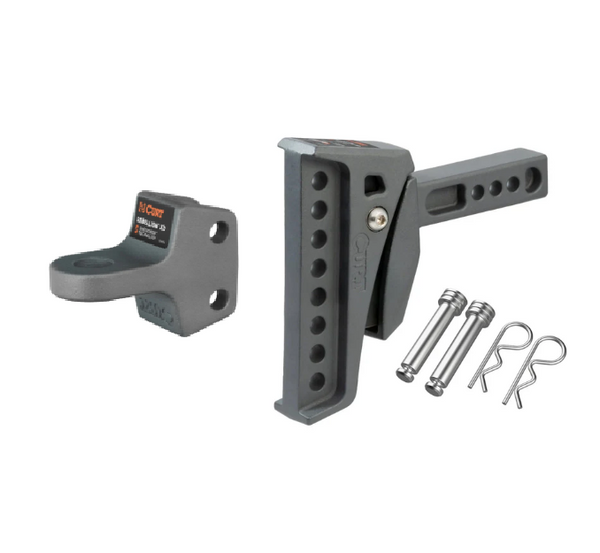 CURT Rebellion XD ShockDrop Ball Mount and Tongue (70mm Tow Ball / 4500kg)