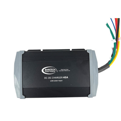 Side profile of Baintech DC‑DC charger showing slim form factor