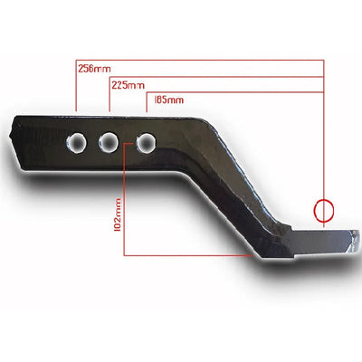 Forged steel construction of MCHITCH FORGED 1 &1/4" hole Tow Tongue (4 inch drop)specification.