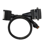 Tow vehicle plug with 7 pin male 12 pin female flat plug design