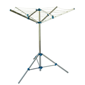 CARAVAN FOLDING CLOTHES LINE AIRER LIGHTWEIGHT ALUMINIUM WITH PEGS & BAG