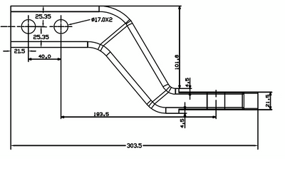 MCHITCH SHORT FORGED 7/8" hole Tow Tongue (4 inch drop).