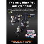 MISTER HITCHES RAPTOR 4500KG SUPER DUTY ADJUSTABLE BALL MOUNT 16 STAGE