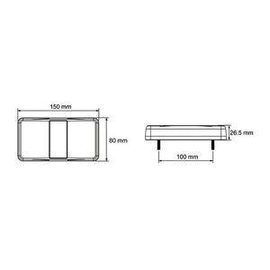 Ark Glow-Trac LED Rear Combination Reflector Dimensions