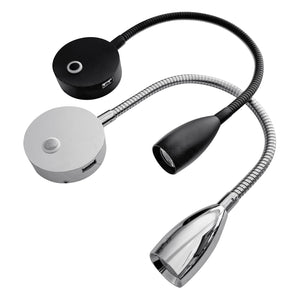 Gooseneck LED reading light with USB port