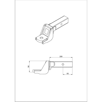 HAYMAN REESE 50MM TOW BALL MOUNT 50MM SQUARE SHANK 4500KG RATED_21309