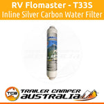 RV Flomaster Inline Silver Carbon Water Filter T33S