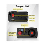 Giantz Power Inverter 600W/1200W 12V to 240V Pure Sine Wave Camping Car Boat
