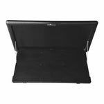 Fold-down black caravan table