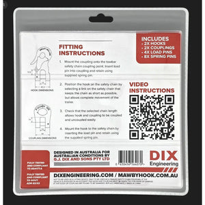 Mawby Hook safety chain 13mm 3500kg - 1 Set