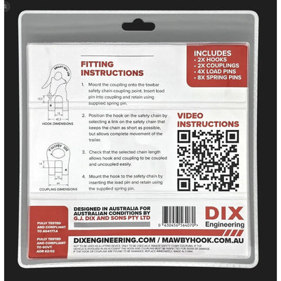 Mawby Hook safety chain 13mm 3500kg - 1 Set