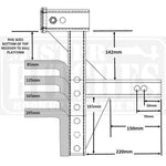 Mister Hitches Dual Hitch Adjustable Ball Mount Top Receiver For Bike Rack V2
