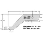MISTER HITCHES 4.5T ION FORGED BALL MOUNT 152MM (6") DROP OR 127MM RISE