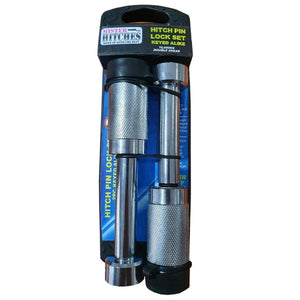 HITCH PIN LOCK SET - KEYED ALIKE - STRAIGHT DOG BONE STYLE 70MM USEABLE LENGTH 2PCE