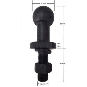 MISTER HITCHES Hi RiseTow Ball Black Oxide 50mm 3500kg