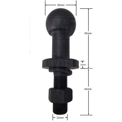 MISTER HITCHES Hi RiseTow Ball Black Oxide 50mm 3500kg