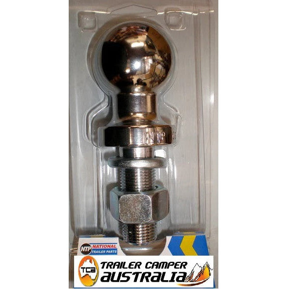 MISTER HITCHES TOW BALL 3500KG, 50MM, CHROME, 7/8" X 60MM SHANK (CLAMSHELL)