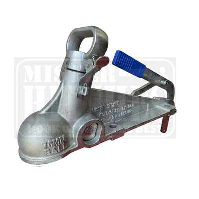MISTER HITCHES ELECTRIC BRAKE COUPLING, 4500KG, 70MM WITH HAND BRAKE LEVER