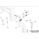 Raptor 4.5T Adjustable 12" Drop Hitch Tow Tongue 7/8" 1-1/4”  Ball Pin