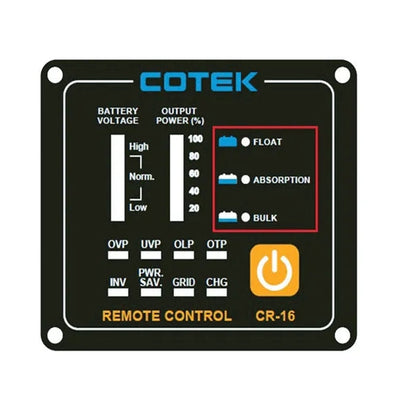 Cotek CR-16A Remote Control Unit Display SP Inverter Series