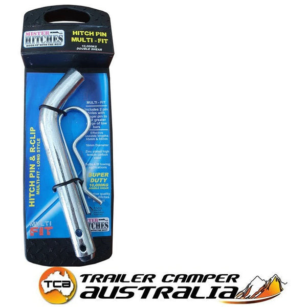 MISTER HITCHES HITCH PIN & CLIP (LONG STYLE 2 HOLE) RETAIL HANG PACK