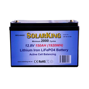 Solarking 150 AH 12 V Lithium Battery LiFePO4 100 A BMS Active Cell Balancing