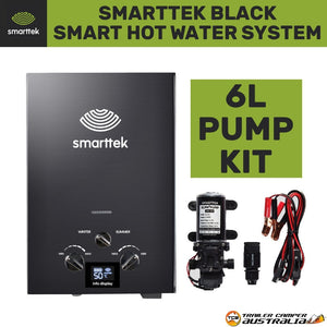 Smarttek Black Hot Water Shower System with 6L pump kit