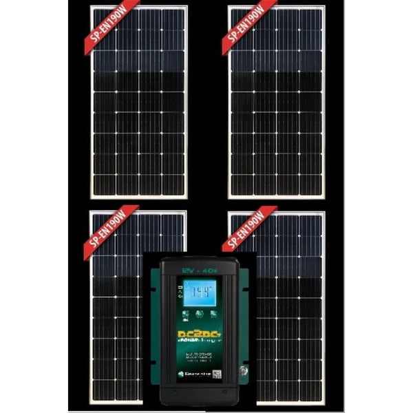 ENERDRIVE SOLAR PANEL - 4 X  190W MONO and ENERDRIVE EN3DC40+ BUNDLE