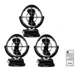 Three Sphere VIENTO fans in black for RV use