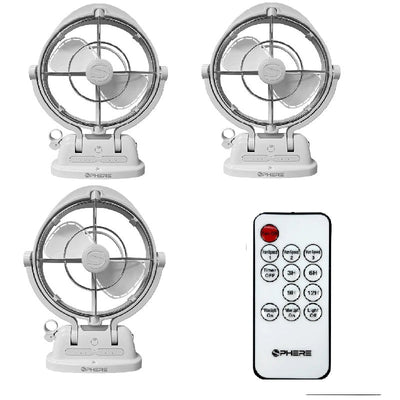 Sphere VIENTO white fan with LED light and USB ports