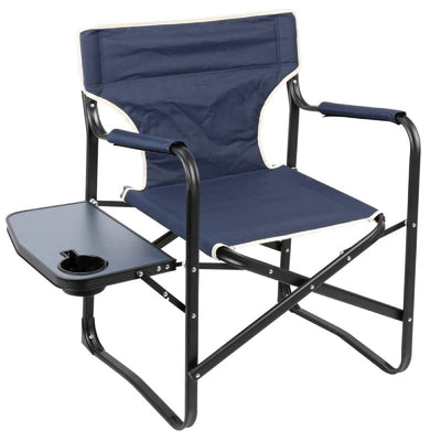Folding Black Steel Directors Camping Chair